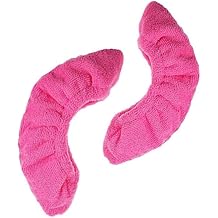 Ice Skate Covers S/M/L Sizes – Absorbent Microfiber Figure Skate Soakers with Elastic Openings for Secure Fit – Padded Lining Reduces Scratches and Rust(M pink)