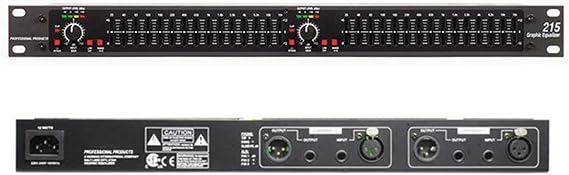 15-Band Stereo Graphic Equalizer, Dual Channel Professional DJ Equalizer, with FBQ Feedback Detection, Low/mid/treble Independent Adjustment, for Home Audio