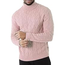 Mens High Neck Long Sleeve Mock Turtleneck Classic Raglan Sleeve Pullover Waffle Textured Knitted Sweaters