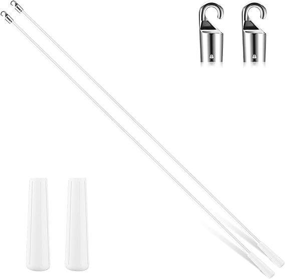 Bokon 2 Pcs Blind Wand Replacement with Hook Handle Window,Fiberglass,36 Inch