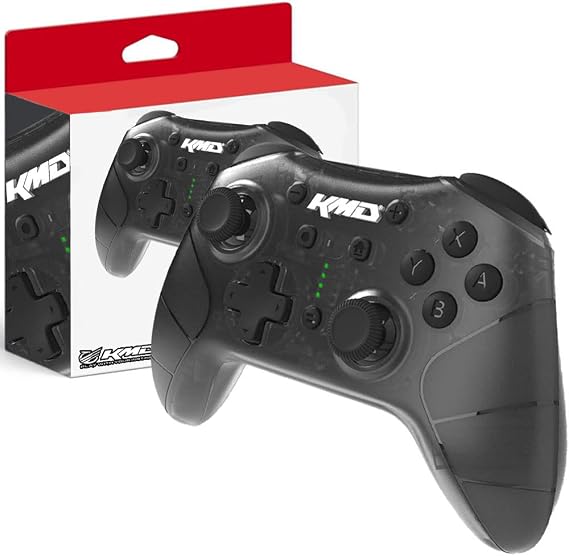 KMD Official Licensed Wireless Pro Controller for Nintendo Switch, PC, MacOS and More - Built in Turbo & Other Features - Black
