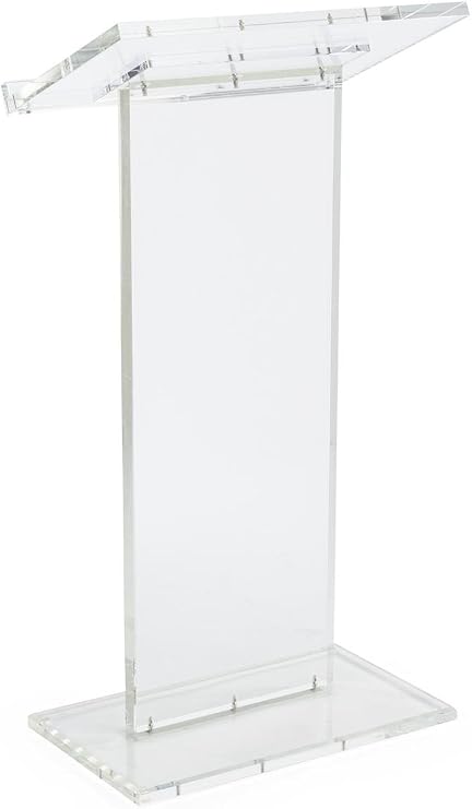 Displays2go Tall Clear Podium, Floor Standing Lectern