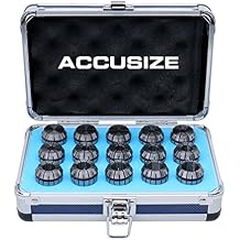 Accusize Industrial Tools Metric Er Collet 2 mm to 16 mm by 1 mm Er-25 Collet 15 Pc, 3350-0584