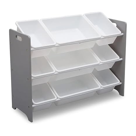 Delta Children MySize 9 Bin Plastic Toy Organizer - Greenguard Gold Certified, Grey