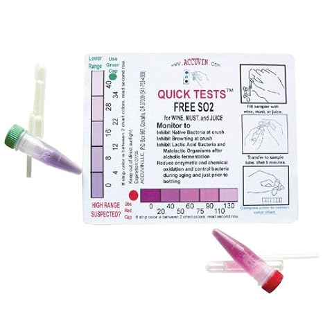 Free SO2 Test Kit | Fast, Accurate Measurement of Free Sulfur Dioxide, for Red & White Wines, No Equipment Required