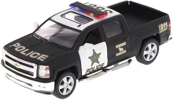 KiNSMART 2014 Chevrolet Silverado LTZ Crew Cab 4x4 1:46 Scale 5" Die Cast Metal Model Pick-up Truck Toy (Police Edition)