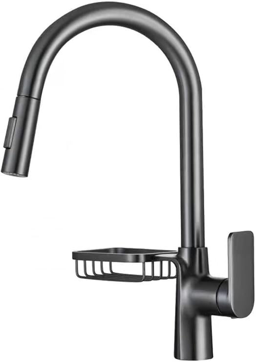Kitchen Faucet with Pull Down Sprayer,Single Handle Hot and Cold Water Mixer with 2 Spout Modes,360° Rotatable Sink Faucet,Pull-Out Sprayer Kitchen Faucets-Gray