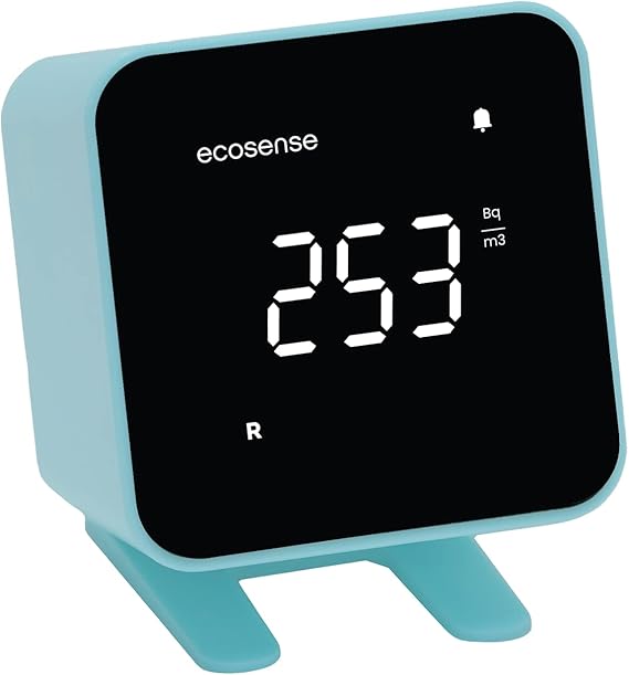 Ecosense Digital Radon Detector for Home, Plug-in, Display, EB100 | 10-Minute Measurement Updates, Real-Time, Short & Long-Term Radon Monitoring, Easy Setup, No Smartphone Required