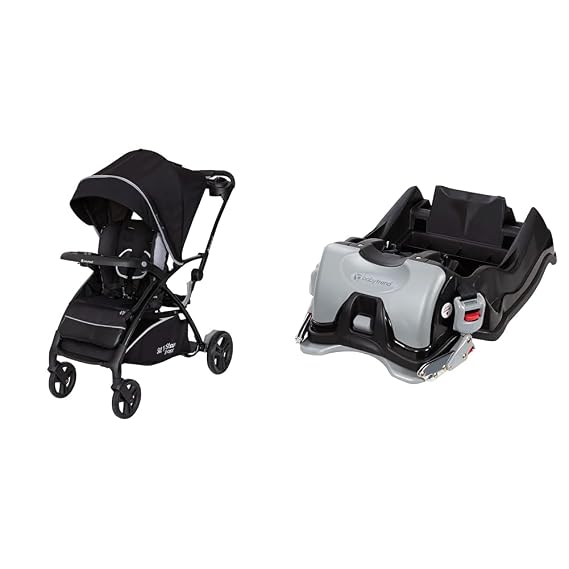 Baby Trend Sit N' Stand 5-in-1 Shopper Stroller and EZ Flec Loc 32 Infant Car Seat Base Bundle