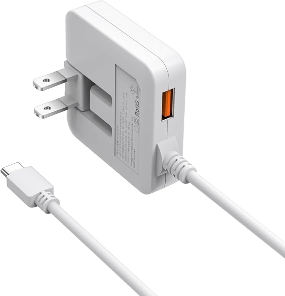 Latest Slim DesignPD 20W Charger, USB-C Rapid Charger, Type-C Cable PD20W & QC3.0, Total 3.4A, 1 USB-A Port, Folding Plug, PSE Certified, AC Adapter, Outlet, Lightweight, Smartphone Charger