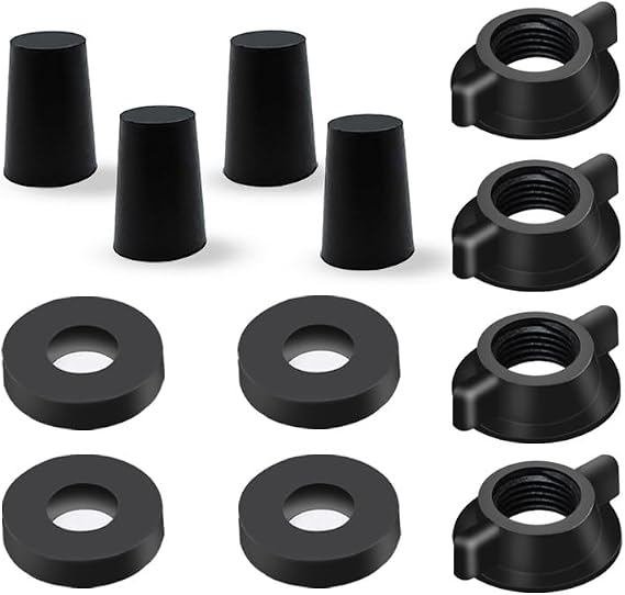 Replacement Kit for Berkey Water Filter System Elements - 4 Wing nuts, 4 Washers & 4 Silicone Blocking Plugs Compatible with Berkey Gravity Filtration System (Replacement Kit Set)