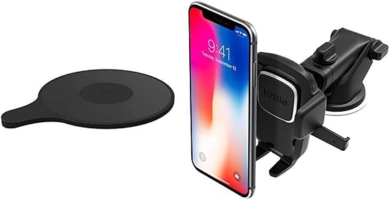 iOttie Easy One Touch 4 Dash & Windshield Car Mount Phone Holder and iPhone Xs Max R 8 Plus 7 Samsung | iOttie Adhesive Dashboard Pad for iOttie Car Mounts Flexible Dashboard Pad for Curved Surfaces