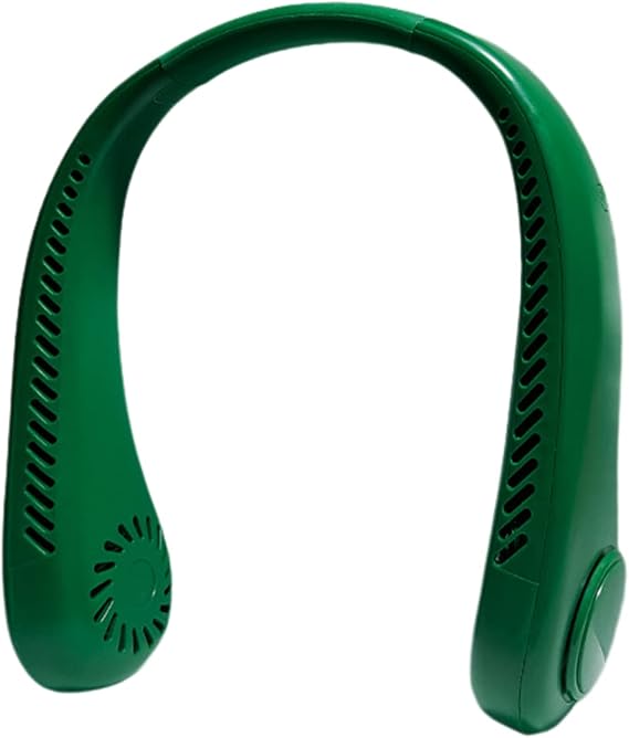 Portable Neck Fan,Personal Neck Air Conditioner,Bladeless USB Charging Wearable Fan with 3 Speed for Outdoor, Camping, Office,Green