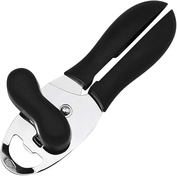 Manual Can Opener,2025 Heavy Duty Stainless Steel Manual Can Opener with Bottle Opener,Easy Turn Knob Multifunctional Can Opener Smooth Edge with Soft Handle,Kitchen Aid Can Opener