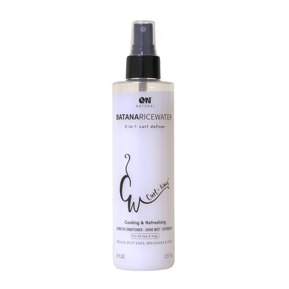 On Natural Curl-N-Wavy 3-in-1 Curl Definer (8 OZ, Batana Rice Water)