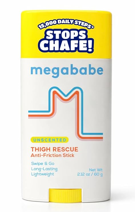 Megababe Unscented Thigh Rescue Stick, Stops Chafe & Irritation, 2.12 oz