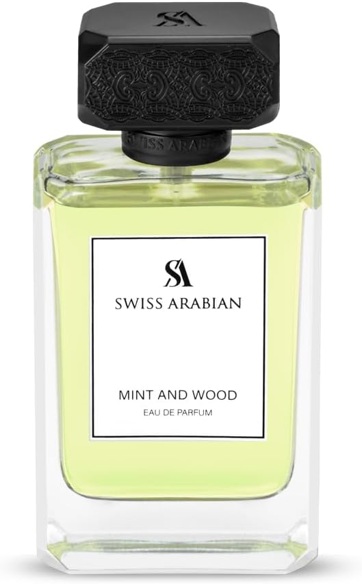 Swiss Arabian Mint and Wood for Men - Sophisticated Modern Man's Fragrance - Spicy, Woody Fragrance with Lemon, Cardamom, and Tonka Bean - 3.4 oz