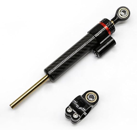 10inch Fiber Carbon Steering Damper Stabilizer Linear Reversed Safety Control Adjustable For Motorcycle Electric Scooter