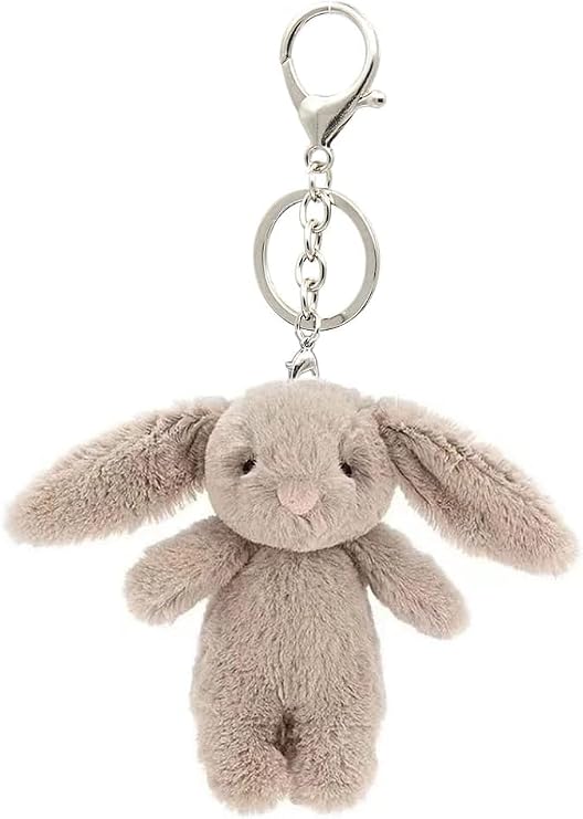 Cute Bunny Plush Keychain for Backpack, 3.5" Inch Mini Rabbit Bag Purse Charm Decoration for Women Girls