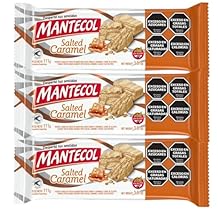 3-Pack Mantecol Salted Caramel Bar Peanut Dessert with Cocoa Flavor From Argentina, 111 g / 3.9 oz each
