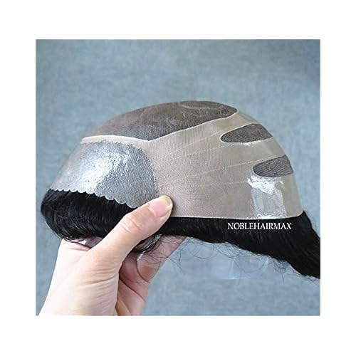 Skin Front Mens Hair Replacement System Toupee Hair Piece Fine Mono with PU 8x10 #1