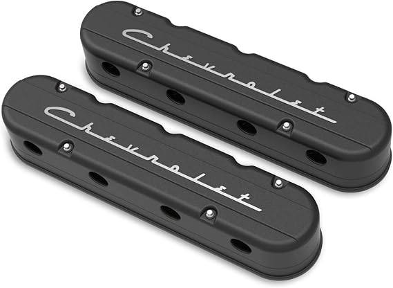 Holley 2-Piece Valve Cover Gm Ls Chevrolet Logo
