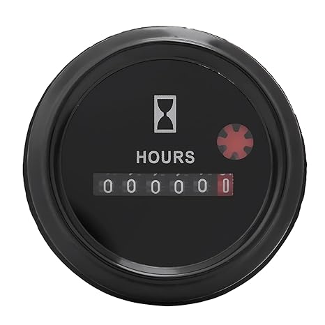 Hour Tester, 12-36V DC AC 6 Digit Quartz Hour Meter Accurate Round Meter Mechanical Timer Tester for Boat Car Truck Engine Marine ATV Boat