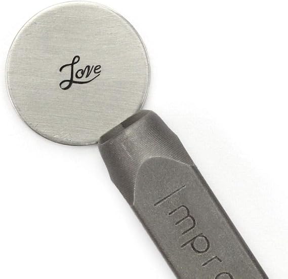 ImpressArt - Love Fancy Script Signature Metal Design Stamp, 6mm