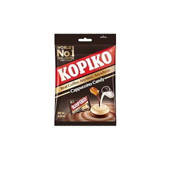 Kopiko Cappuccino Candy Bold-Tasty Hard Candy from Indonesia with Real Coffee Extract A Satisfying Boost for On-the-Go Energy (4.23oz)