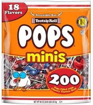 Tootsie Pops Mini's - 200ct, 200 Pieces,2.67 Pounds