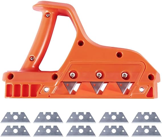 Plasterboard Fast Cutter, Plasterboard Edger Chamfering Planer Wood Trimming Tool 45 60 Tilt Angle Gypsum Board Hand Plane with 10pcs Stainless Blades Decorative Planer