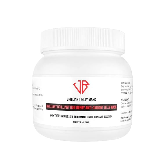 BRILLIANT GOJI BERRY ANTI-OXIDANT JELLY MASK (Large 16.9 oz) 25 applications. Professional Peel Off Jelly Mask, Hydrating, Soothing