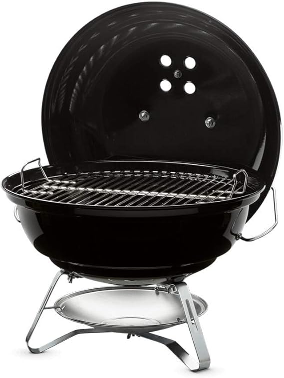 Weber Jumbo Joe Charcoal Grill, 18Inch, Black | Lightweight, Portable Kettle BBQ Grill with TuckNCarry Lid Lock for Camping, Tailgating & Outdoor Cooking