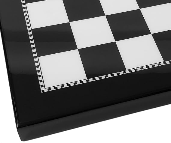 15 Inch High Gloss Black and White Chess Board
