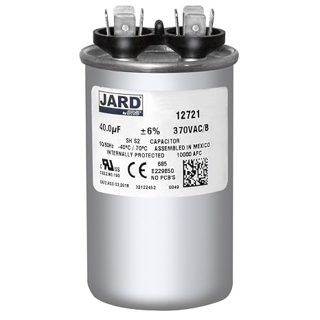 40 uF x 370 VAC Round Run Capacitor by # 12721