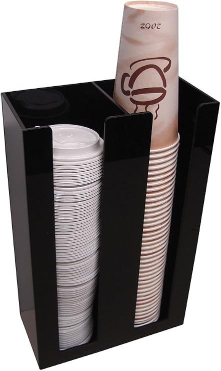 Soda Cup and Lid Dispenser with two 5 inch organizer slots