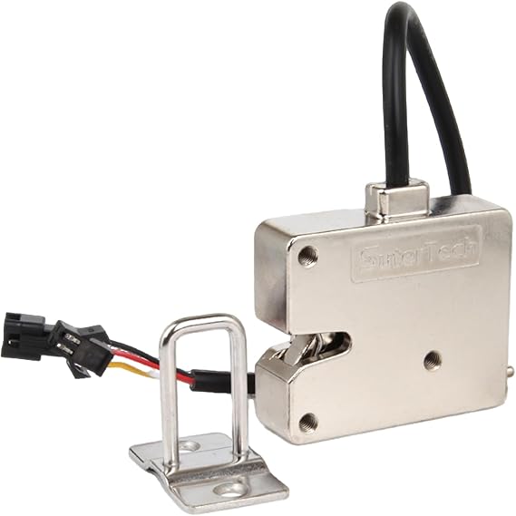 Sutertech 12V Electric Rotary Latch, 330lbs Holding Force Electromagnetic Solenoid Lock, Heavy Duty Carbon Steel Cabinet Latch with Manual Release for Smart Lockers, Vending Machines & Kiosks