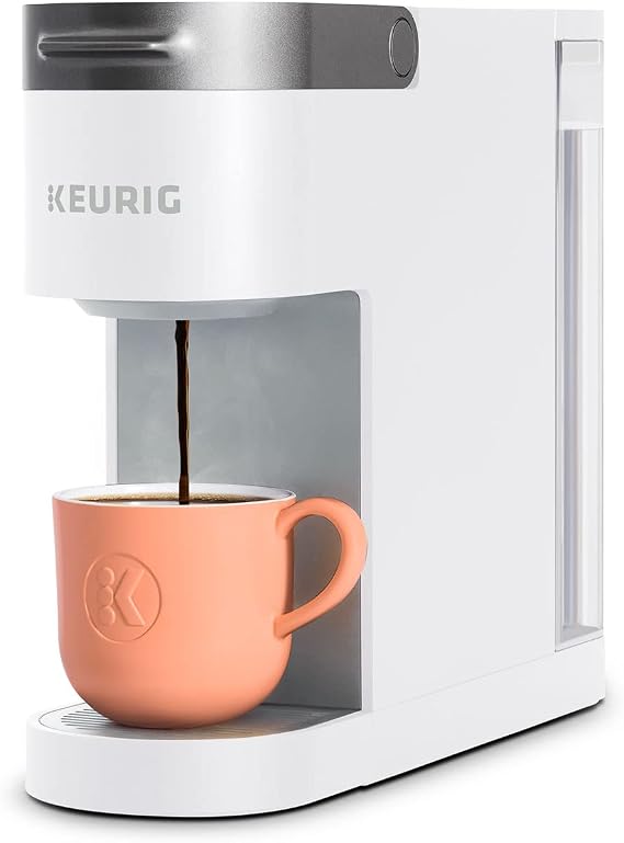 Keurig K-Slim Single Serve K-Cup Pod Coffee Maker, Simple Push Button Control and Multi-Stream Technology, White