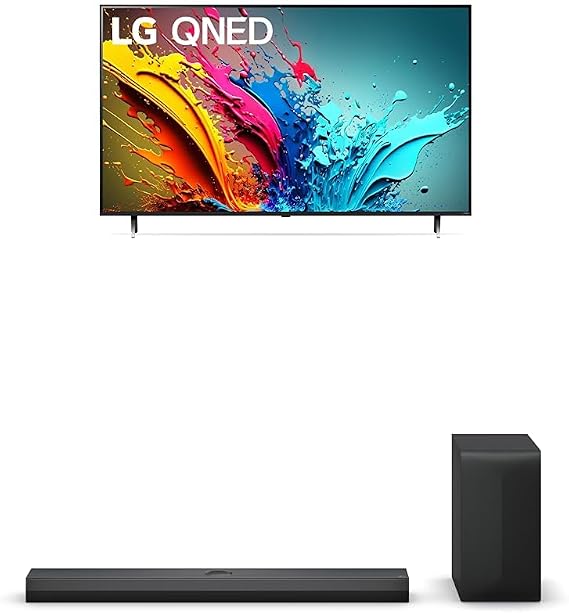 LG 50-Inch Class QNED85T Series LED Smart TV 4K Processor Flat Screen with Magic Remote AI-Powered with Alexa Built-in (50QNED85TUA, 2024),LG 3.1.1 ch. Sound Bar with Dolby Atmos