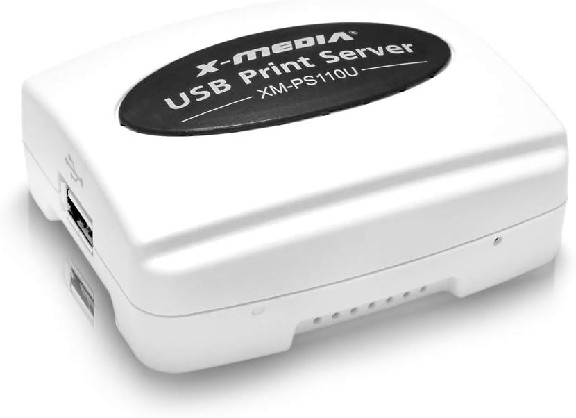 X-MEDIA XM-PS110U 1-Port 10100Mbps Fast Ethernet USB Print Server, USB 2.0 Port Network Print Server