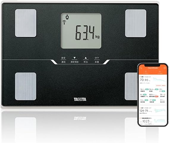 TANITA Body Weight and Composition Scale with Smartphone Connectivity Health Meter BC-768 Black Body Fat Rate/Visceral Fat Level/Muscle Mass/Basal Metabolic Rate/Body Age/Estimated Bone Mass/BMI