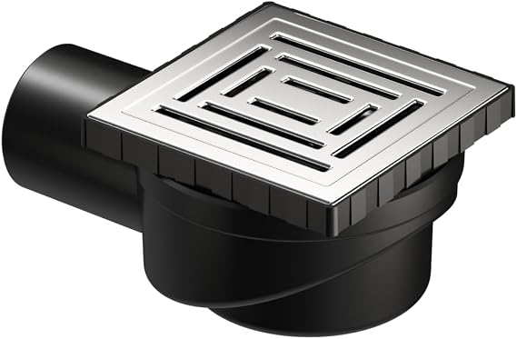 VitrA V-Flow Kare 5606980 Duş Kanalı, Yandan Çıkışlı, 10x10 cm, DK 800 Kapak, Parlak Krom [Enerji Sınıfı A]