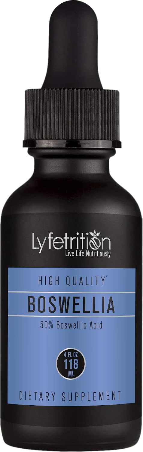 Lyfetrition Boswellia 455 mg, 4 Oz Liquid, 220 Servings, Made in USA, Quick Absorption, Quality Potent Ingredients, Third-Party Tested, Non-GMO, GMP Certified, Cruelty-Free Products