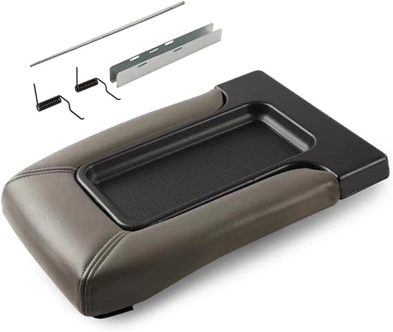 CHEDA Light Grey Center Console Lid Armrest Repair Kit Compatible for Chevy 1999-2007 Silverado, Avalanche, Suburban, Sierra, Yukon, Escalade - Replaces OEM 19127365, 19127364,19127365,19127366