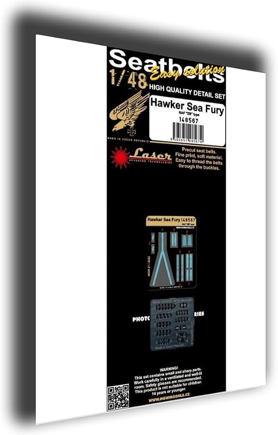 HGW 148567 1/48 Seatbelts for Hawker Sea Fury ZB Type Accessories for Aircraft