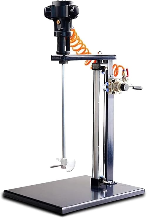 Air Powered Mixer, 5 Gallon/20L Automatic Lift Paint Agitator, Adjustable Height, Stainless Steel Tabletop Vertical Air Mixer, Ink Mixer For Industrial Paint Mixing, Dye Mixing, Hydrosol Mixing