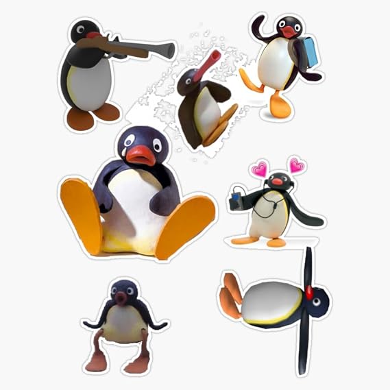 Pingu Meme Pack Sticker Vinyl Waterproof Sticker Decal Car Laptop Wall Window Bumper Sticker 5"