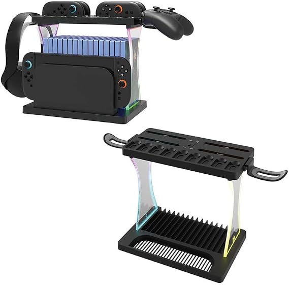 Game Storage Tower for Switch 2 Console,Game Disk Rack Controller Organizer Holder Stand for Switch 2