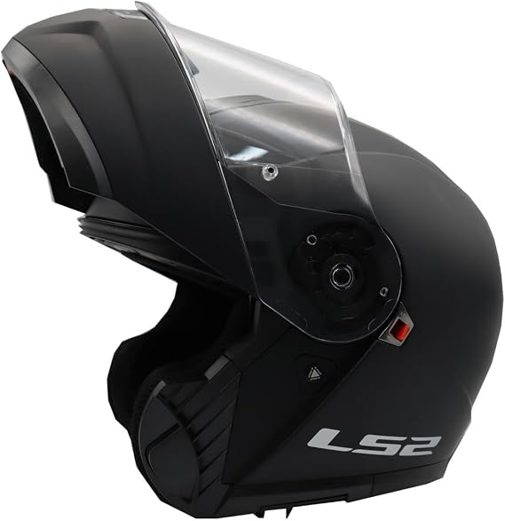 LS2 STROBE 2 Mat Siyah Kask, ECE 22.06 P/J Sertifikalı Profesyonel Çene Açılır Modüler Motosiklet Kaskı, KPA Kabuk, Dahili Güneş Vizörlü, Gözlük Uyumlu