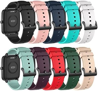 Compatible with TOOBUR IDW28 IDW26 IDW20 IDW16/SENBONO & BOOOMIC IDW25/Yoever IDW20 IDW19 IDW28/RUIMEN D1 H1 Smart Watch Bands, 22mm Replacement Silicone Straps Waterproof Wristbands (10-Pack)